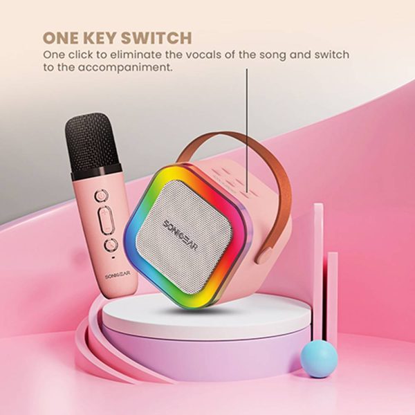 [ PROMOSI 10.10 ] SonicGear IOX K200 Portable Wireless Speaker With Mic (White / Pink) - Image 3
