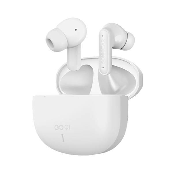 [ PROMOSI 10.10 ] SonicGear EarPump Q1 ANC Wireless Earbuds Black / White - Image 3