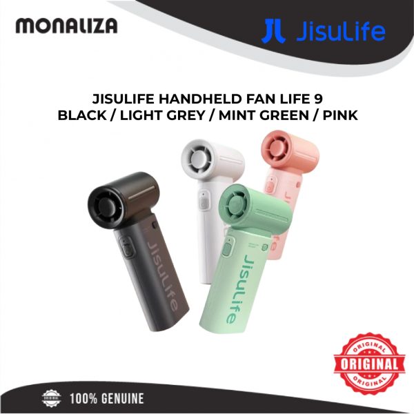 JISULIFE Handheld Fan LIFE 9 – Black / Light Grey / Mint Green / Pink
