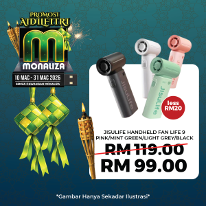 JISULIFE Handheld Fan LIFE 9 – Black / Light Grey / Mint Green / Pink