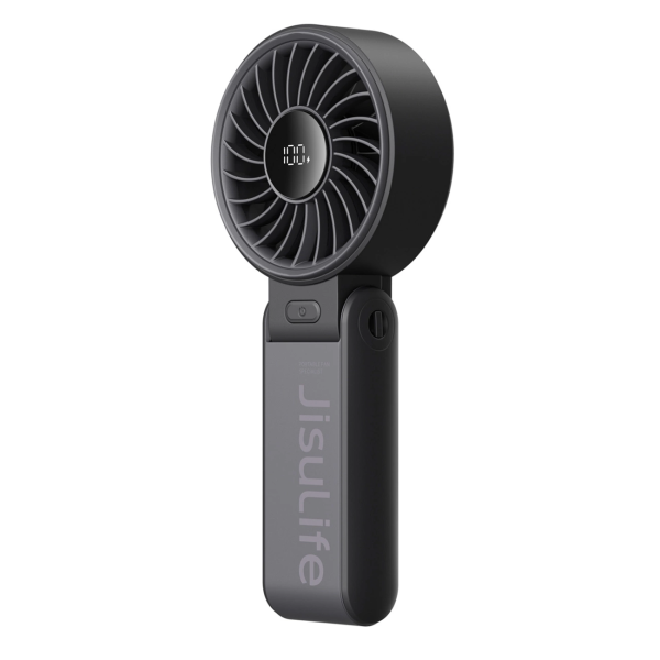 JISULIFE Handheld Fan LIFE 7 – Black / Light Grey / Pink - Image 3