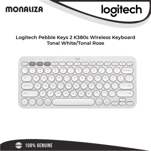 Logitech Pebble Keys 2 K380s Wireless Keyboard – Tonal White/Tonal Rose