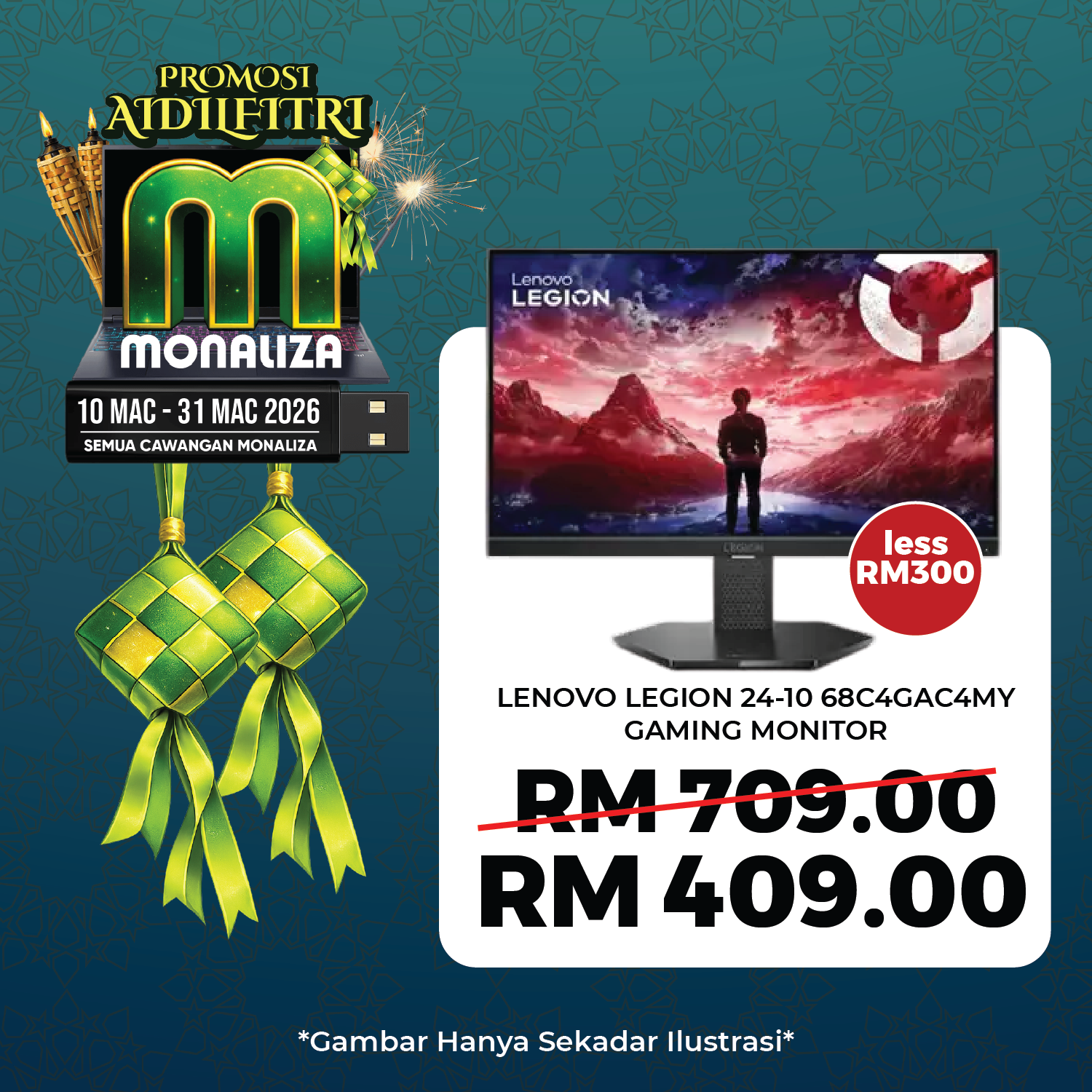 Lenovo Legion 24-10 (68C4GAC4MY) Gaming Monitor