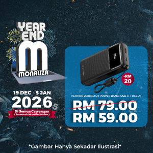 Vention 20000mAh Power Bank (USB-C + USB-A) with Built-in Cable 22.5W – Black / Pink / White / Blue (CCC)