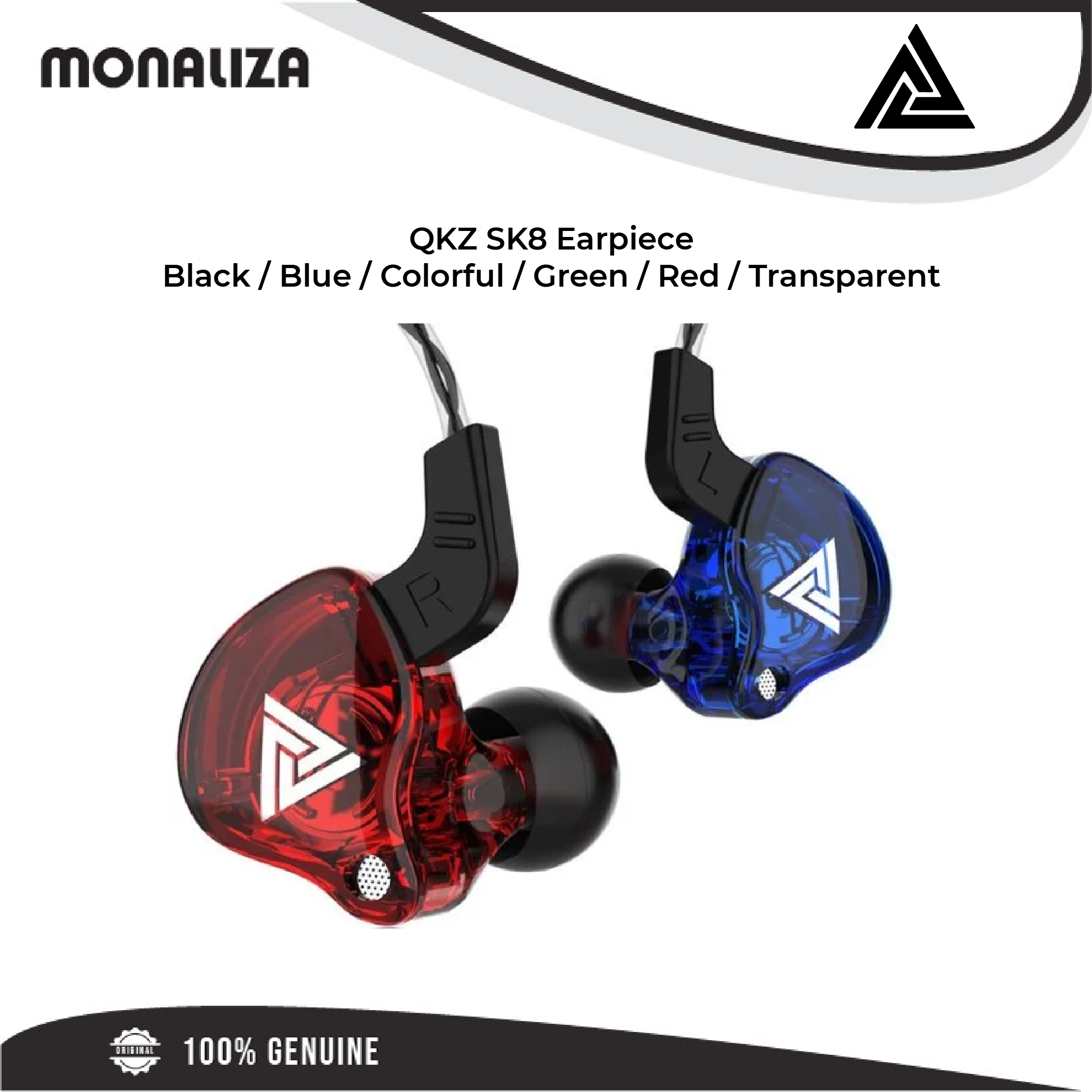 QKZ SK8 Earpiece – Black / Blue / Colorful / Green / Red / Transparent