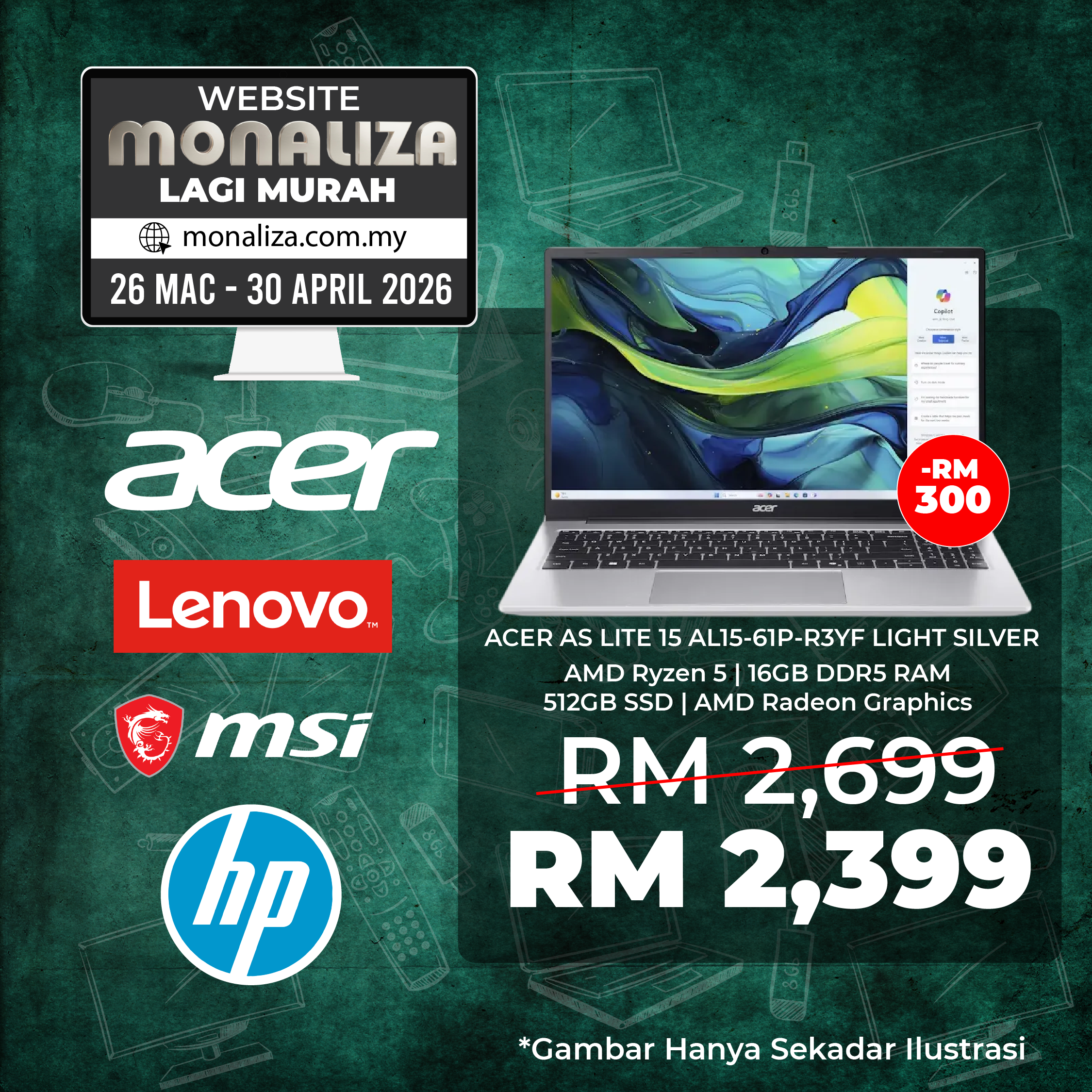 Acer Aspire Lite 15 AL15-61P-R3YF Light Silver