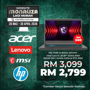 MSI Thin 15 B13UC-3414MY Gaming Laptop