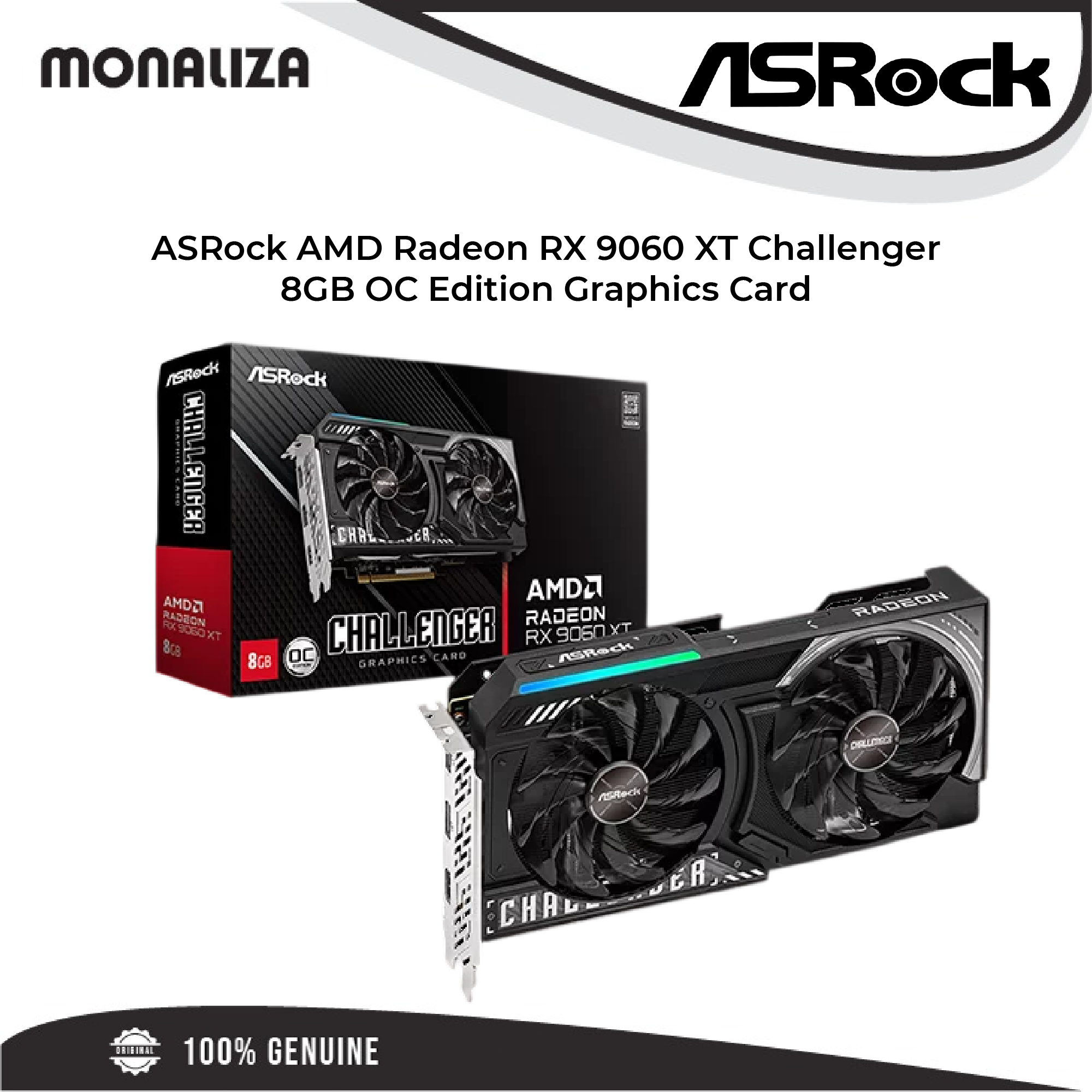 ASRock AMD Radeon RX 9060 XT Challenger 8GB OC Edition Graphics Card