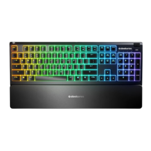 SteelSeries Apex 3 RGB IP32 Gaming Keyboard + Magnetic Wrist Rest Wired Keyboard