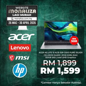 💻 Acer AS Lite 15 Laptop AL15‑32P‑C6X3 | Intel® Celeron N4500 | 8GB DDR4 | 512GB Gen4 SSD | 15.6" FHD IPS | Pure Silver