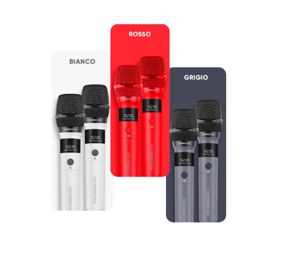 Sonicgear Wm 2200ul Dual 2.4g Wireless Microphone – Grigio / Rosso / Bianco
