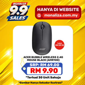 [ PROMOSI 9.9 ] Acer Bubble Wireless 2.4G Mouse Black (AMR100)