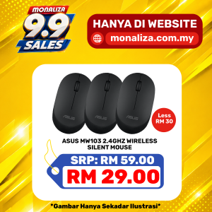 [ PROMOSI 9.9 ] Asus Mw103 2.4GHz Wireless Silent Mouse