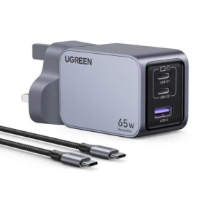 Ugreen Nexode Pro 65W (2X Usb-C & 1X Usb-A) Gan Fast Charger + C To C Cable 100W 1.5M