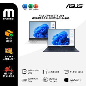 Asus Zenbook 14 Oled (UX3405C-AQL248WS/AQL246WS)- Foggy Silver |Ponder Blue