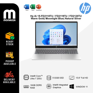 Hp Ai 15-FD2118TU/FD2119TU/FD2120TU -Warm Gold| Moonlight Blue| Natural Silver