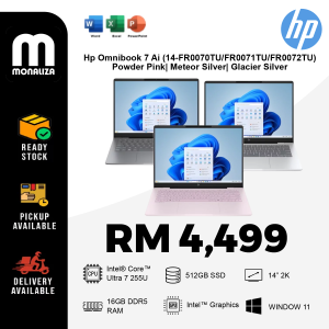 Hp Omnibook 7 Ai (14-FR0070TU/FR0071TU/FR0072TU) -Powder Pink| Meteor Silver| Glacier Silver