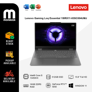 Lenovo Gaming Loq Essential 15IRX11-83SC004UMJ |Intel® Core i5-13450HX |RTX™ 5050 8GB Gddr7 |512GB Ssd |Luna Grey