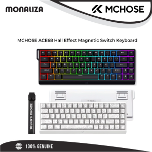 MCHOSE ACE68 Hall Effect Magnetic Switch Keyboard – White / Black Topographic