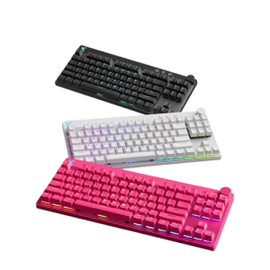 MCHOSE MIX87 Hall Effect Magnetic Switch Gaming Keyboard – White / Rose Red / Black