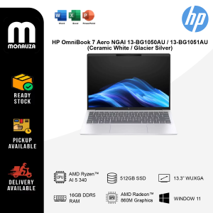 HP OmniBook 7 Aero NGAI 13-BG1050AU / 13-BG1051AU Laptop (Ceramic White / Glacier Silver)