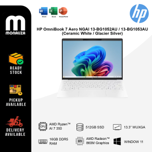 HP OmniBook 7 Aero NGAI 13-BG1052AU / 13-BG1053AU Laptop (Ceramic White / Glacier Silver)