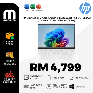 HP OmniBook 7 Aero NGAI 13-BG1052AU / 13-BG1053AU Laptop (Ceramic White / Glacier Silver)