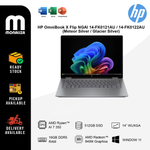 HP OmniBook X Flip NGAI 14-FK0121AU / 14-FK0122AU Laptop (Meteor Silver / Glacier Silver)