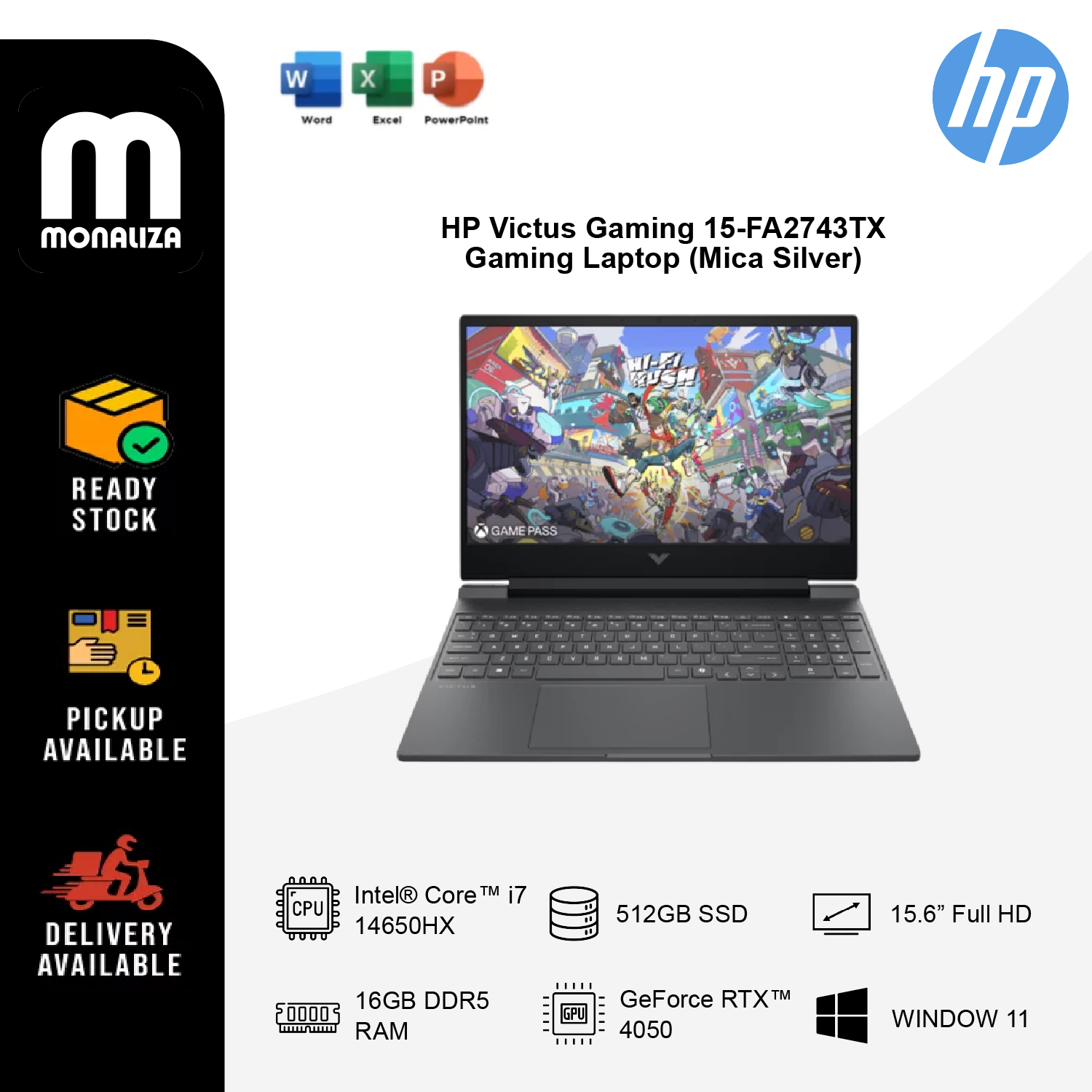 HP Victus Gaming 15-FA2743TX Gaming Laptop (Mica Silver)