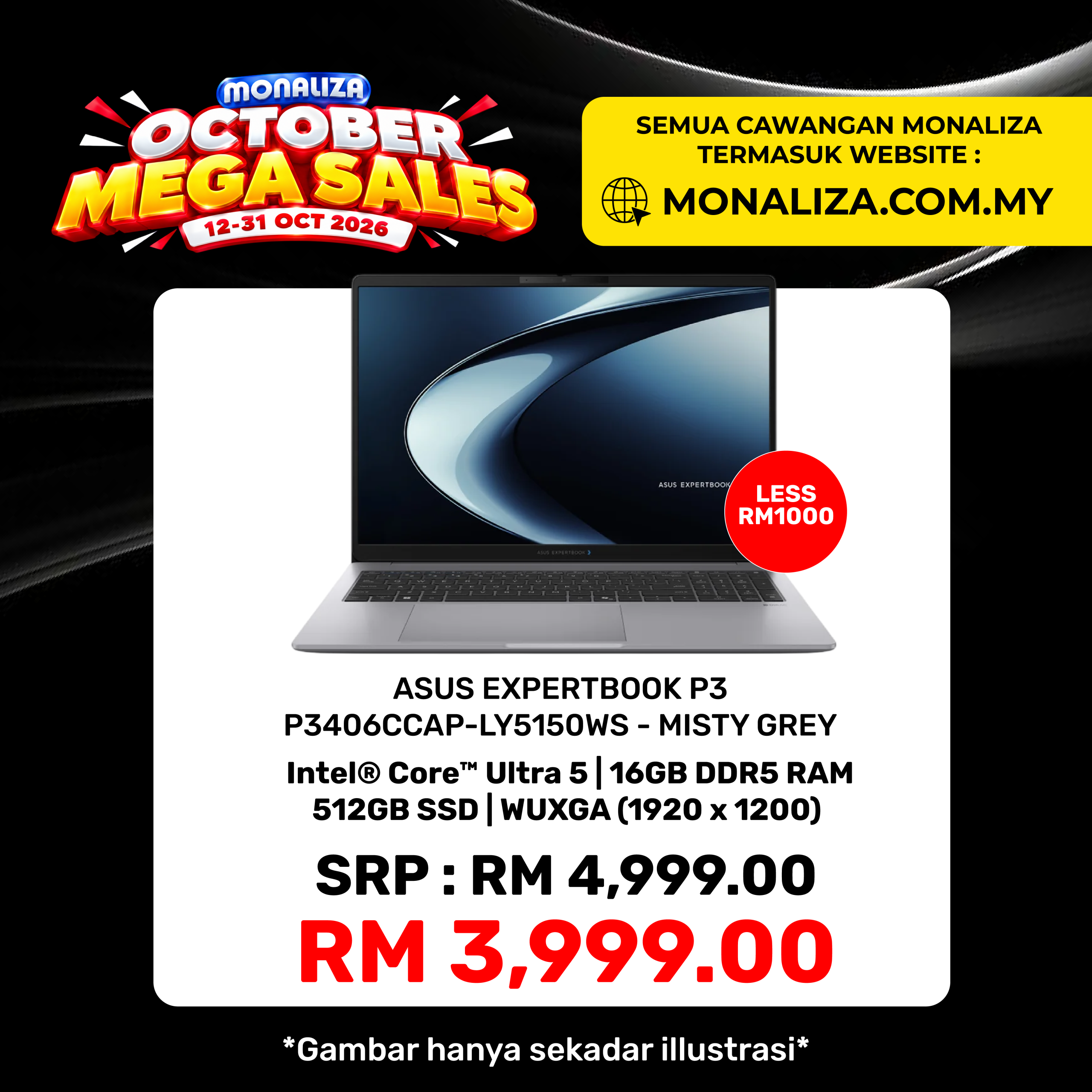 ASUS ExpertBook P3 P3406CCAP-LY5150WS Misty Grey
