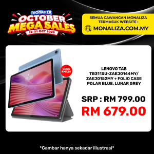 Lenovo Tab TB311XU + Folio Case – Polar Blue / Luna Grey